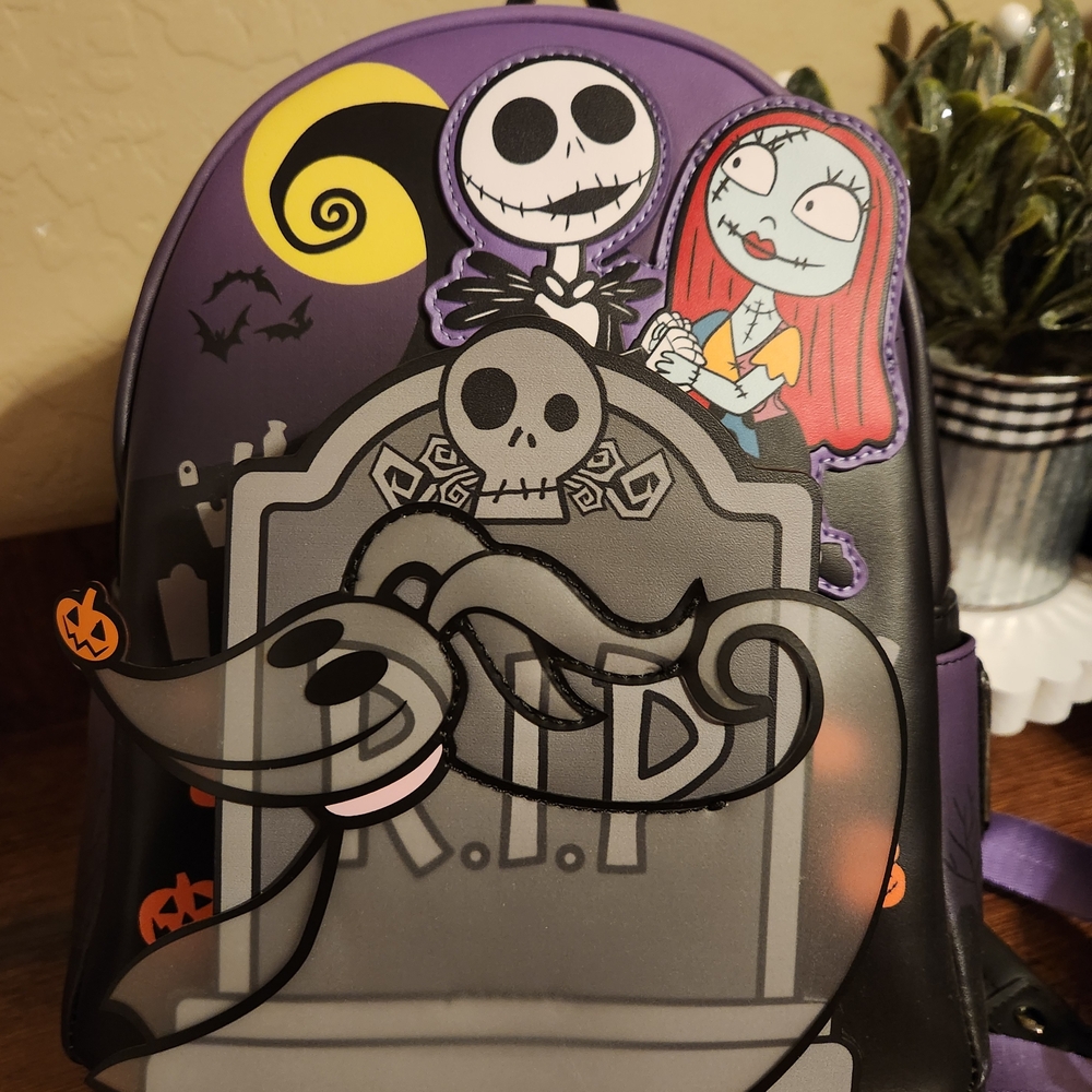 Disney Loungefly Tim Burton's Purple and Black Backpack